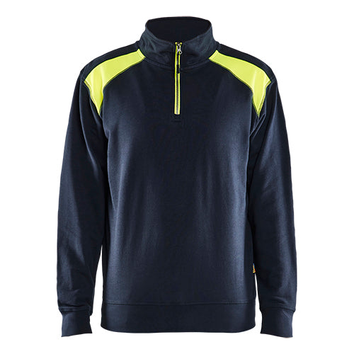 Sweatshirt Bi-Colour Met Half Zip