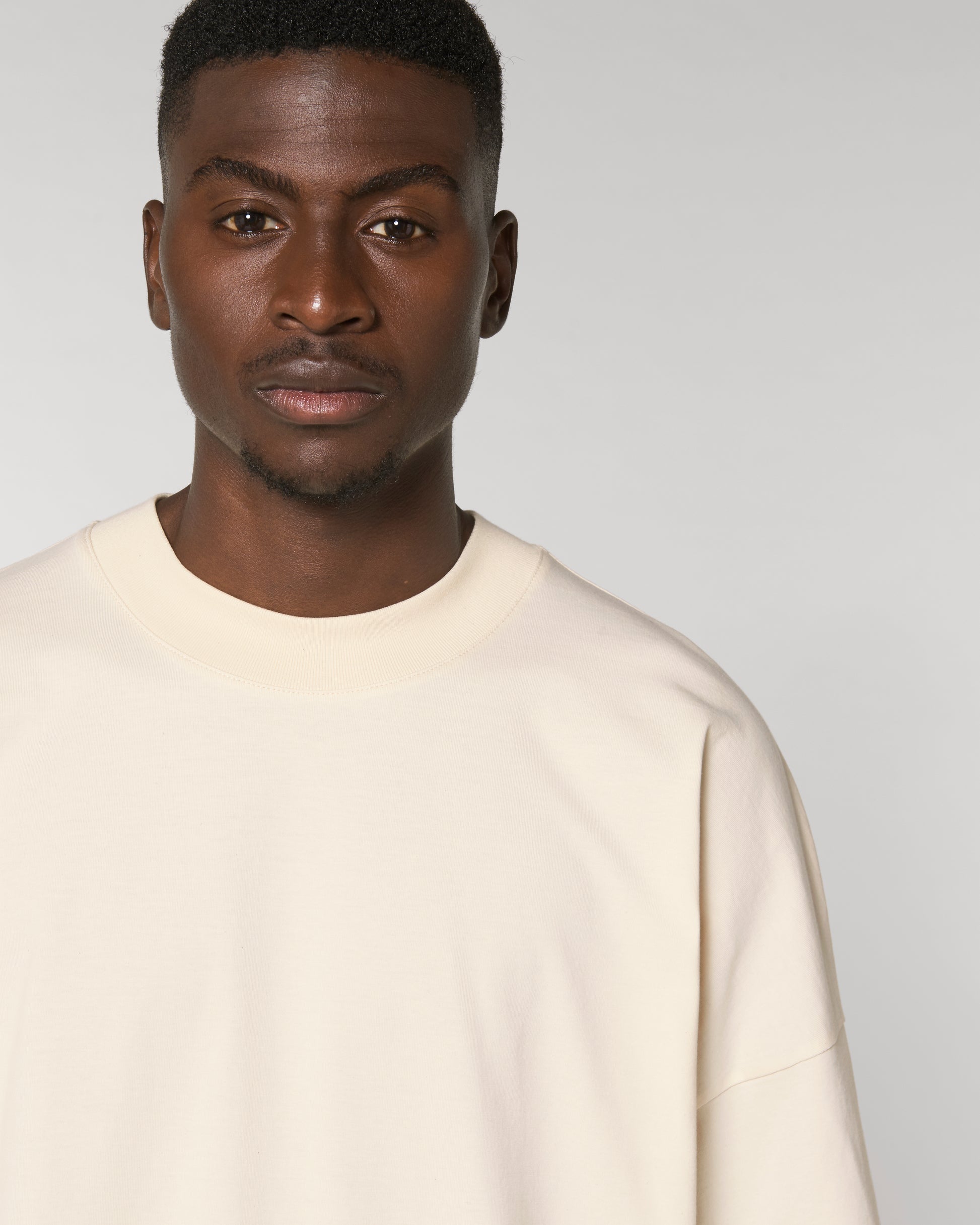 Organic Unisex Oversized Tee with Stand-Up Collar - Blaster