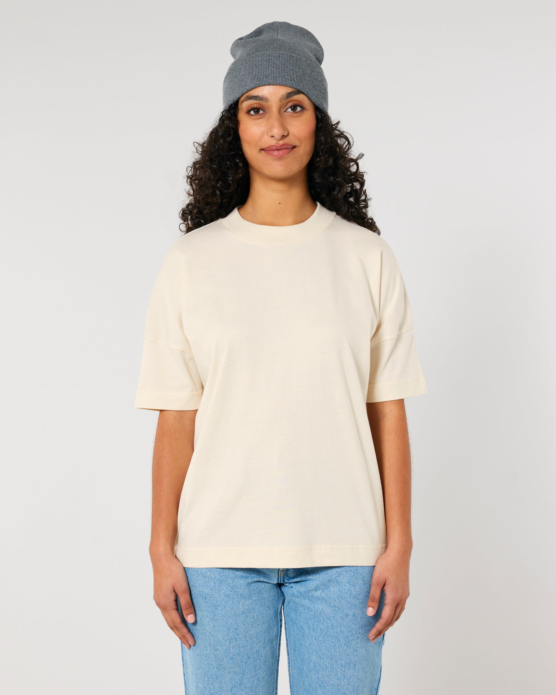 Organic Unisex Oversized Tee with Stand-Up Collar - Blaster