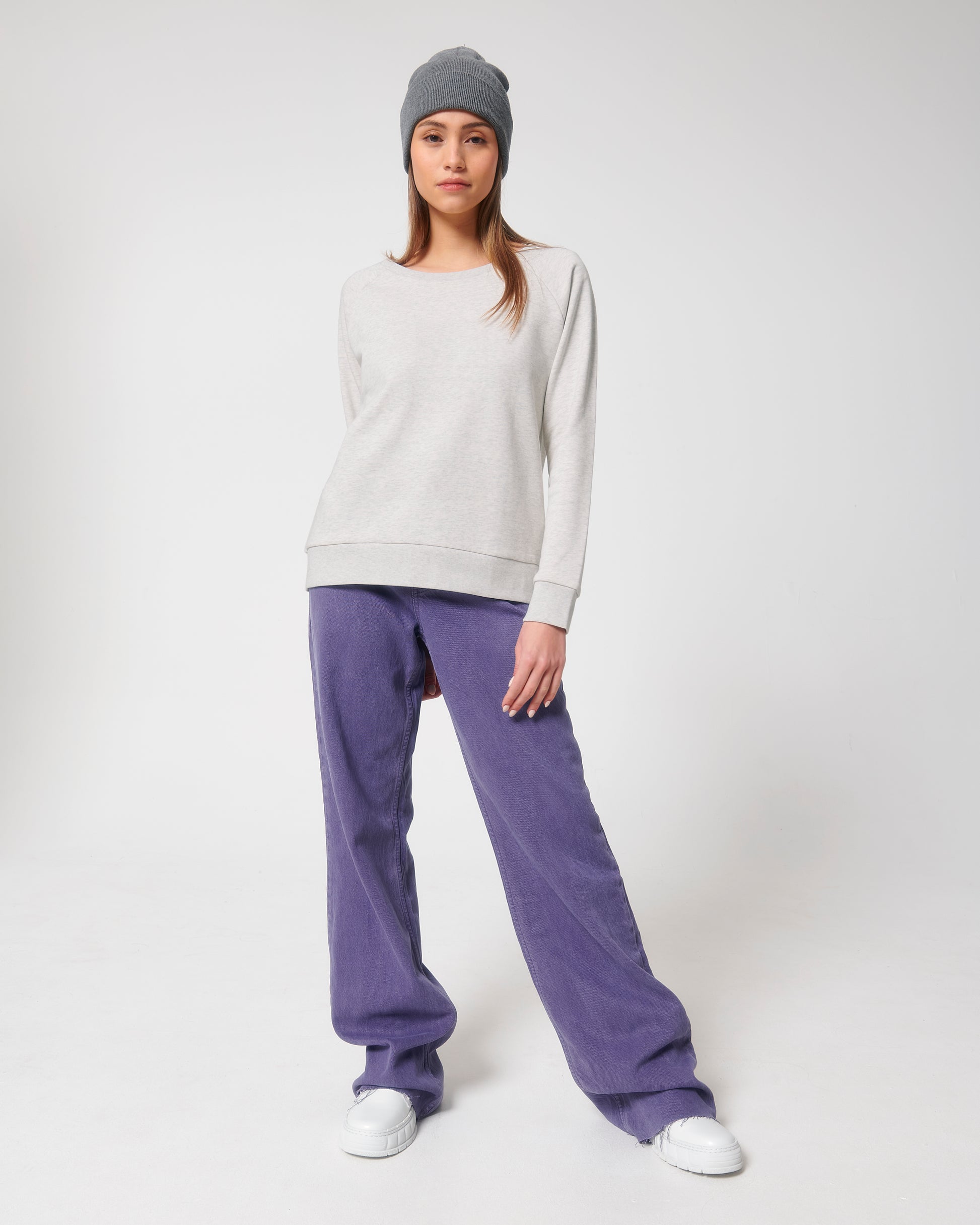 Organic women round neck sweat relaxed fit - Stella Dazzler