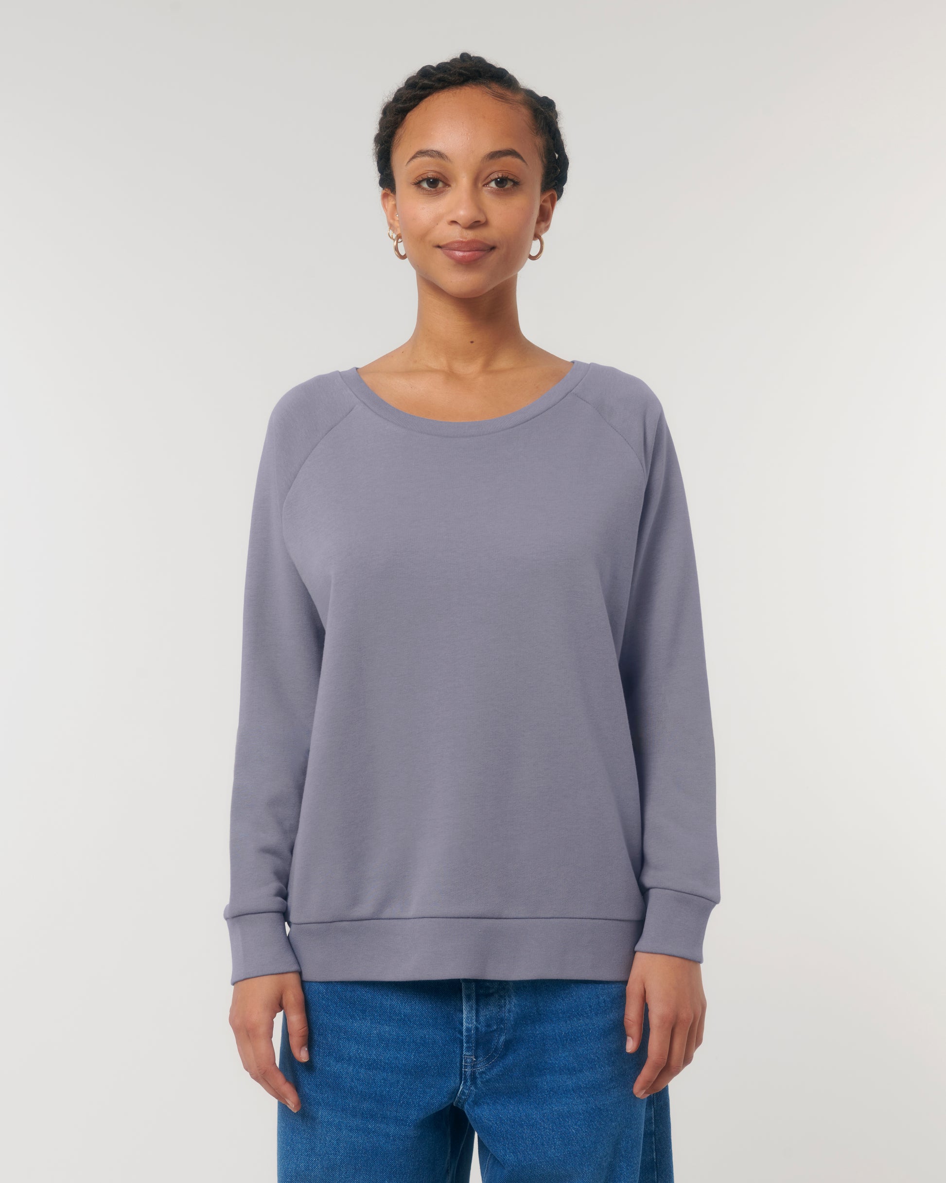 Organic women round neck sweat relaxed fit - Stella Dazzler