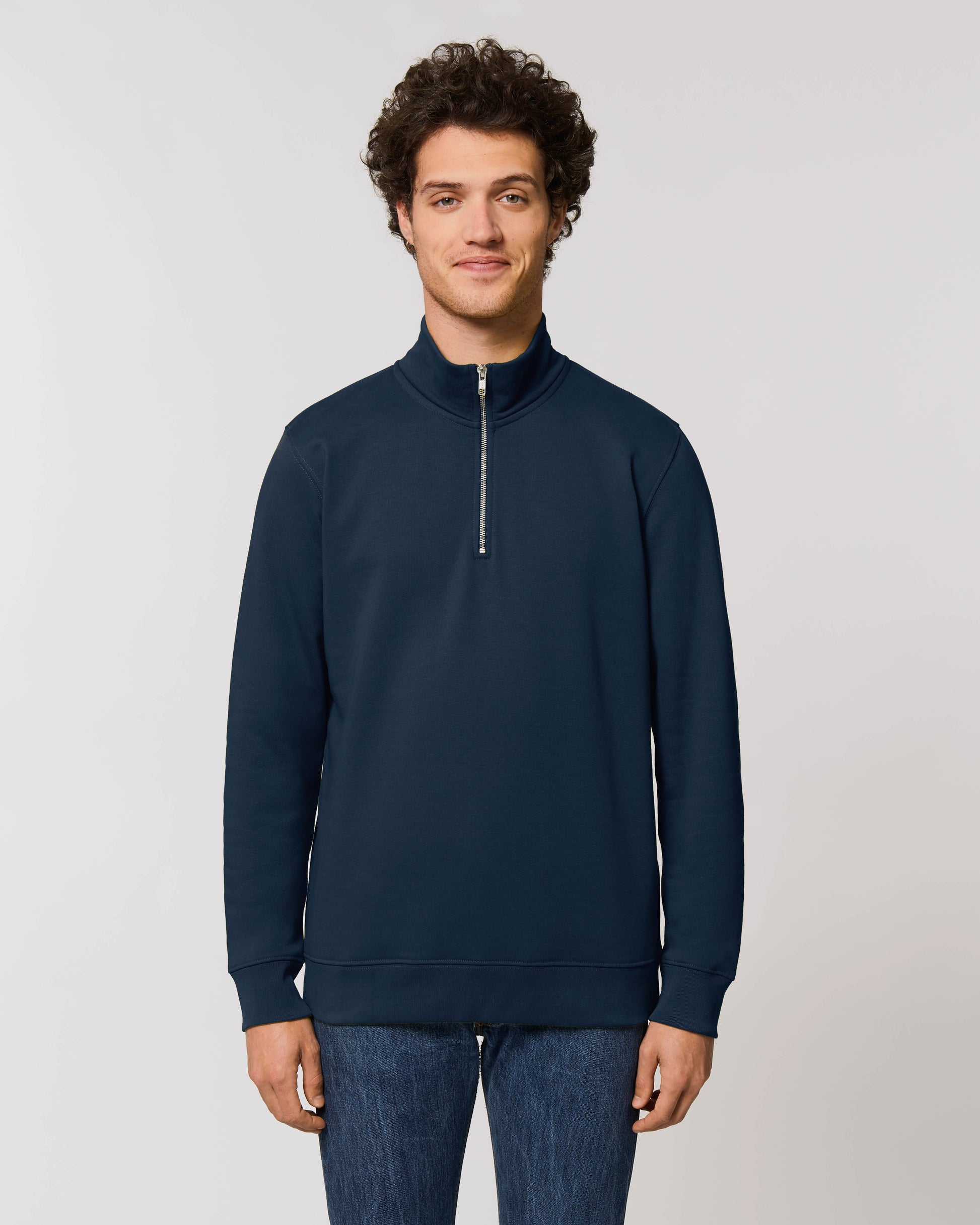 Organic men quarter zip sweat fitted- Stanley Trucker