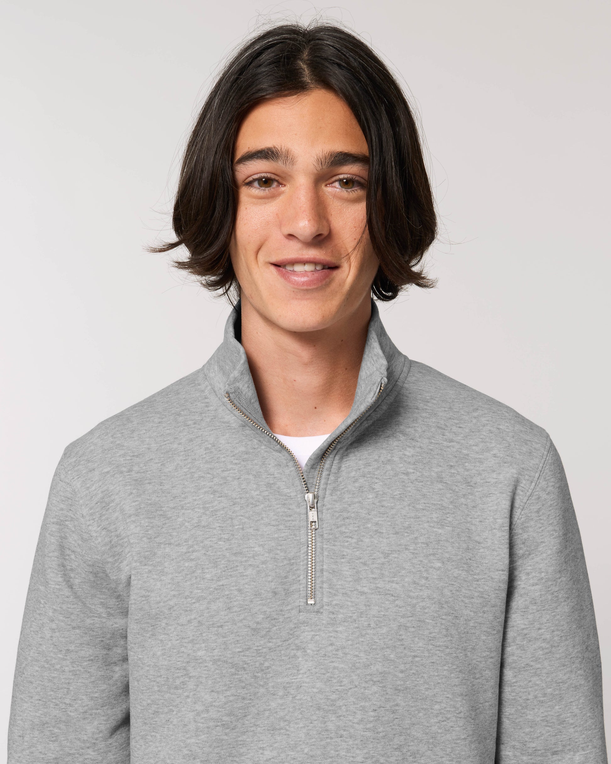 Organic men quarter zip sweat fitted- Stanley Trucker