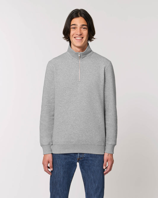 Organic men quarter zip sweat fitted- Stanley Trucker