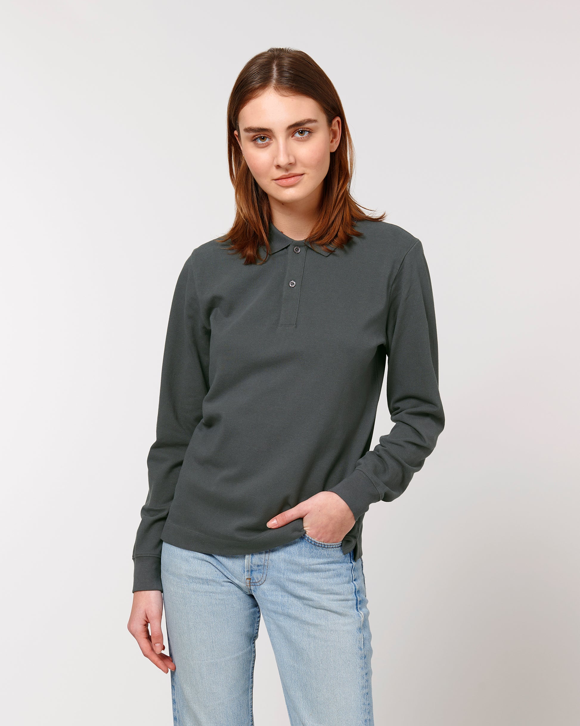 Organic unisex long sleeve polo medium fit - Prepster Long Sleeve