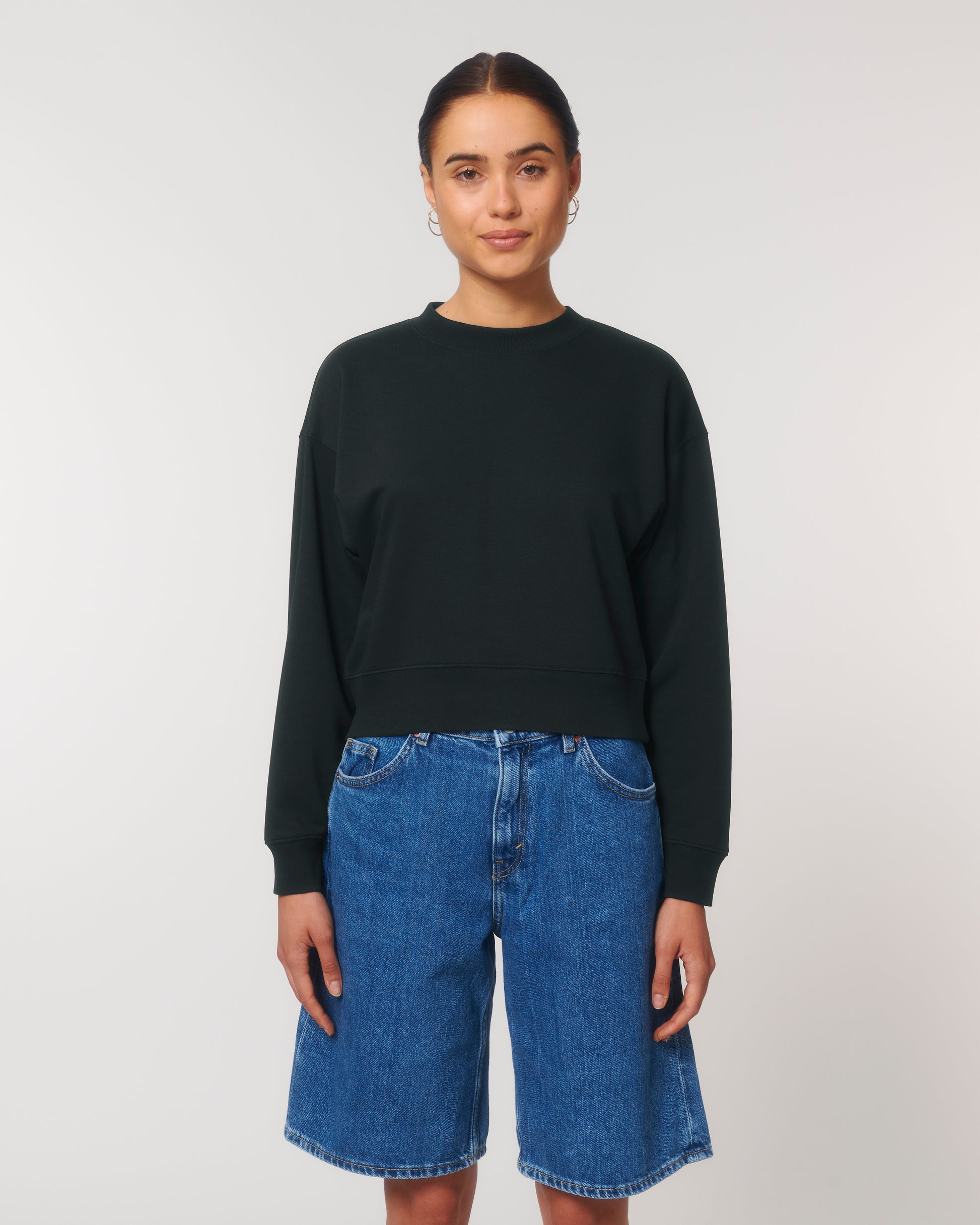 Organic Women's Cropped Sweater with a Round Neck in Normal Fit - Stella Cropster