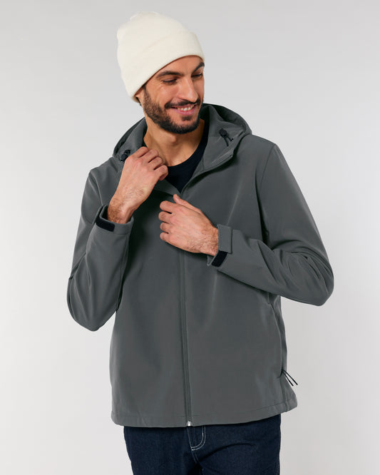 Recycled mens hooded softshell fitted - Stanley Discoverer