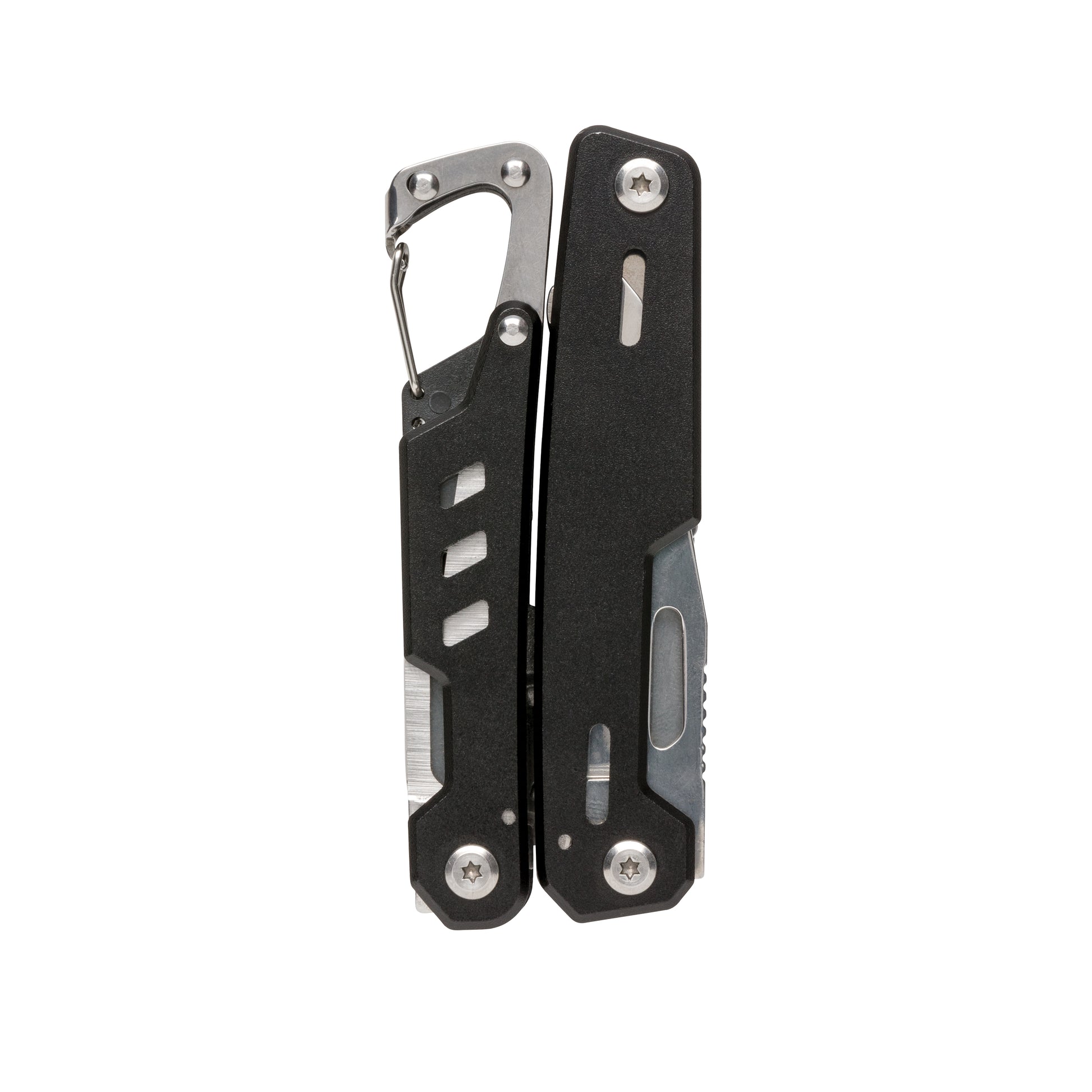 Solid multitool with carabiner