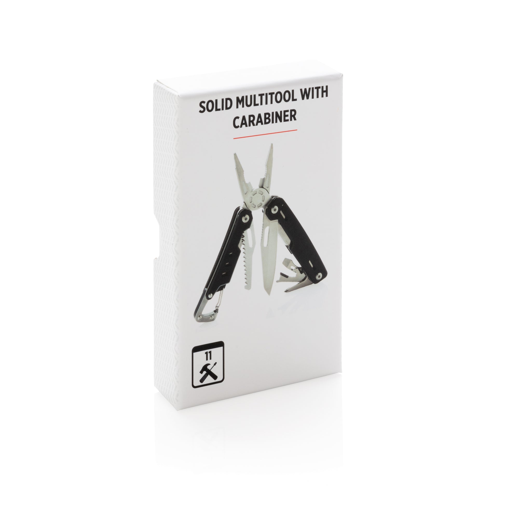 Solid multitool with carabiner