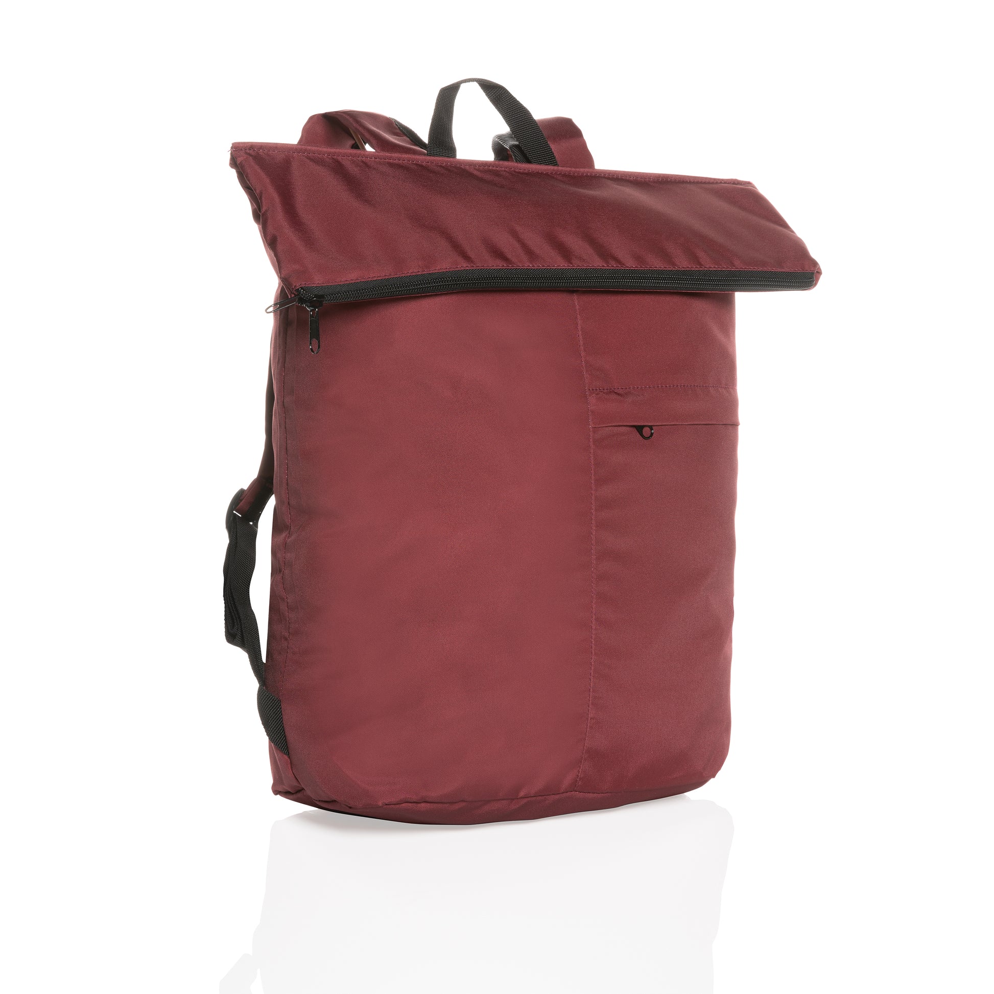 Lightweight recycled polyester foldable backpack