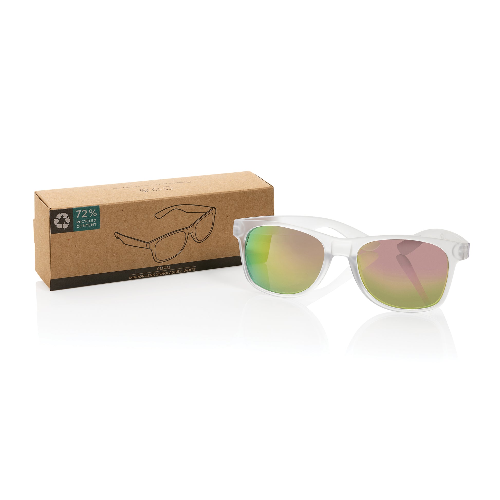 Sunglasses - Recycled plastic mirror sunglasses - White